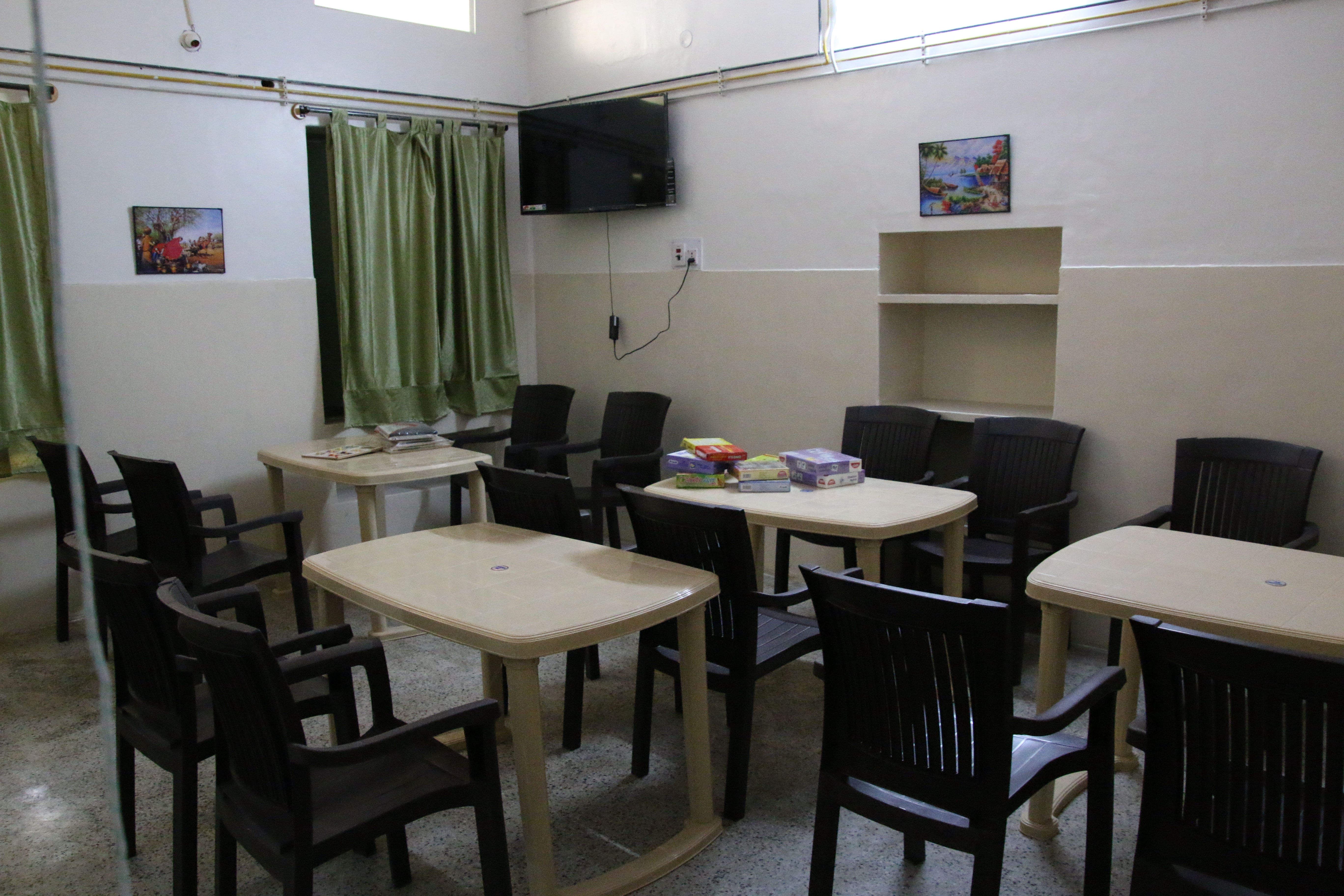 Activity cum dining space at the Ground floor of NMT's Residential Care Centre at Kolar