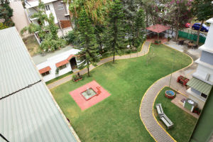 Well Manicured Lawn and Walk Path at the Kasturinagar Centre
