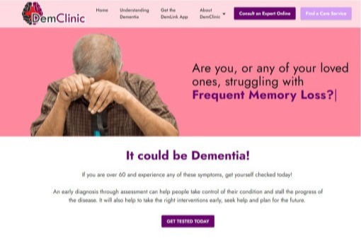 Visit DemClinic website for Free Dementia Screening